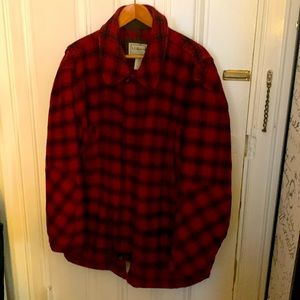 LL BEAN classic American red and black plaid wool men’s jacket